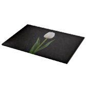 Zwart 4 Luxe glazen bord Parelwitte Tulp Snijplank (Hoek)