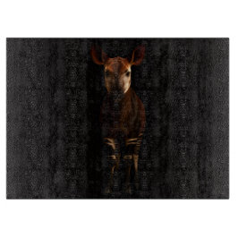 Zwart 4 Luxe glazen snijplank Forest Okapi