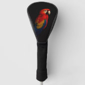 Zwart 4 Luxe Golf Driver Hoesje, Scarlet Parrot Golfheadcover (Voorkant)