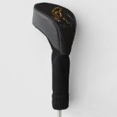 Zwart 4 Luxe Golf Driver Hoesje, Zwart Sinaasappel Golfheadcover (Schuin)