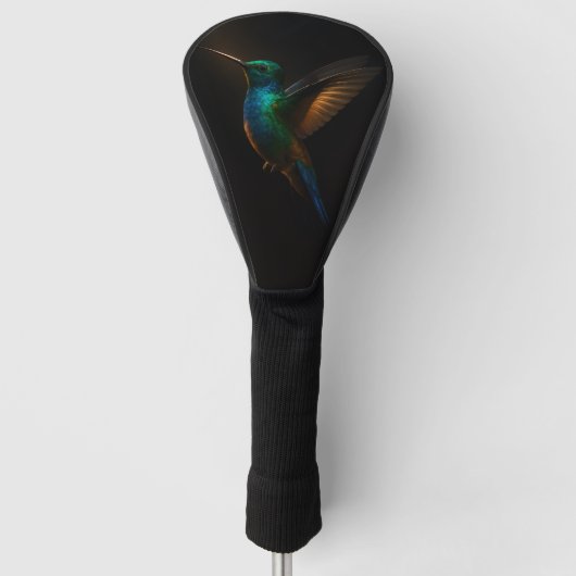 Zwart 4 Luxe Golfchauffeur Hoesje, Vliegende kolib Golfheadcover (Voorkant)