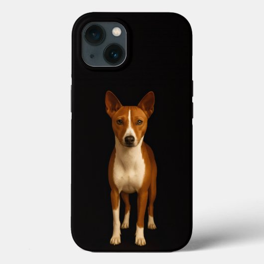 Zwart 4 Luxe iPhone 13, Classy Basenji Hond Case-Mate iPhone Case (Achterkant)