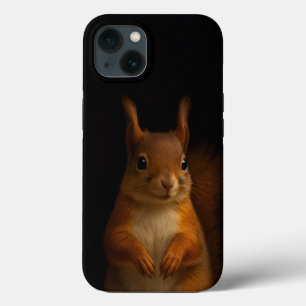 Zwart 4 Luxe iPhone 13 Hoesje, Rode Eekhoorn Case-Mate iPhone Case