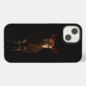 Zwart 4 Luxe iPhone 13, Okapi in het bos Hoesje (Achterkant horizontaal)