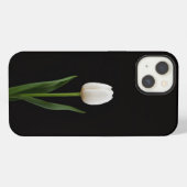Zwart 4 Luxe iPhone 13, Parelwitte Tulp Hoesje (Achterkant horizontaal)