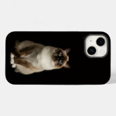 Zwart 4 Luxe iPhone 14 Mat, Birmaanse Kat Case-Mate iPhone Case (Achterkant (horizontaal))