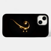 Zwart 4 Luxe iPhone 14 Mate, Gouden Bassleutel Case-Mate iPhone Case (Achterkant (horizontaal))