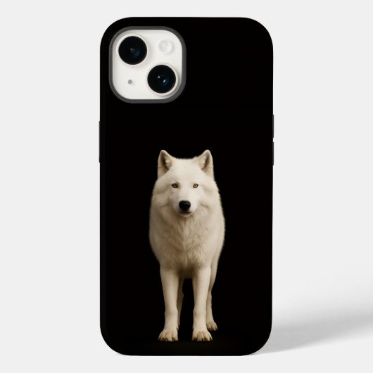 Zwart 4 Luxe iPhone 14 Mate, Ivoor Arctische Wolf Case-Mate iPhone Case (Achterkant)