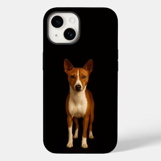 Zwart 4 Luxe iPhone 14 Mate, Klasse Basenji Hond Case-Mate iPhone Case (Achterkant)