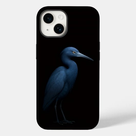 Zwart 4 Luxe iPhone 14 Mate, Kleine Blauwe Reiger Case-Mate iPhone Case (Achterkant)