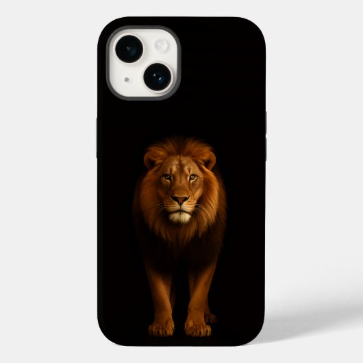 Zwart 4 Luxe iPhone 14 Mate, Majestueuze Leeuw Case-Mate iPhone Case (Achterkant)