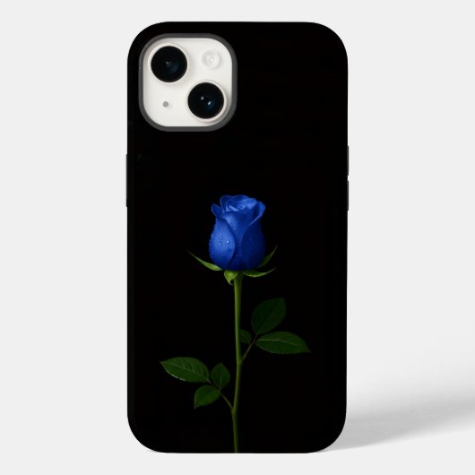 Zwart 4 Luxe iPhone 14 Mate, Midnight Blue Rose Case-Mate iPhone Case (Achterkant)