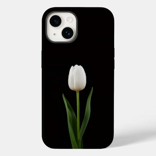 Zwart 4 Luxe iPhone 14 Mate, Parelwitte Tulp Case-Mate iPhone Case (Achterkant)