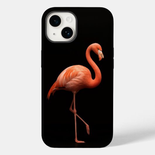 Zwart 4 Luxe iPhone 14 Mate, Roze Flamingo Case-Mate iPhone Case (Achterkant)