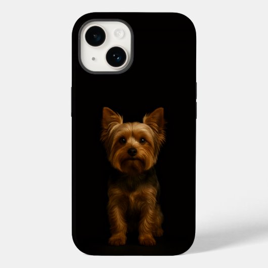 Zwart 4 Luxe iPhone 14 Mate, Yorkshire Terrier Case-Mate iPhone Case (Achterkant)