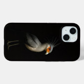 Zwart 4 Luxe iPhone 15 Hoes, Secretarisvogel Case-Mate iPhone Case (Achterkant (horizontaal))