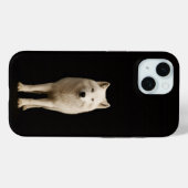 Zwart 4 Luxe iPhone 15 Hoesje, Ivoorwit Arctic Wol Case-Mate iPhone Case (Achterkant (horizontaal))