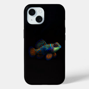 Zwart 4 Luxe iPhone 15 Hoesje, Mandarin Dragonet Case