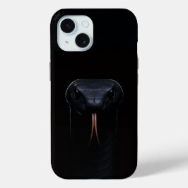 Zwart 4 Luxe iPhone 15 Hoesje-Mate, Zwart Mamba iPhone 15 Case