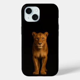 Zwart 4 Luxe iPhone 15 Hoesje, Noble Leeuwin Case