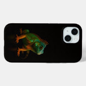 Zwart 4 Luxe iPhone 15 Mate, Groene Leguaan Case-Mate iPhone Case (Achterkant (horizontaal))
