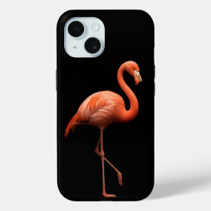 Zwart 4 Luxe iPhone 15 Mate, Roze Flamingo Case