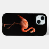 Zwart 4 Luxe iPhone 15 Mate, Roze Flamingo Case-Mate iPhone Case (Achterkant (horizontaal))