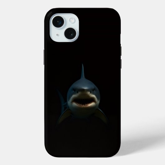 Zwart 4 Luxe iPhone 15 Plus, Grote Witte Haai Case-Mate iPhone Case (Achterkant)