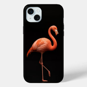 Zwart 4 Luxe iPhone 15 Plus, Roze Flamingo Mini Hoesje