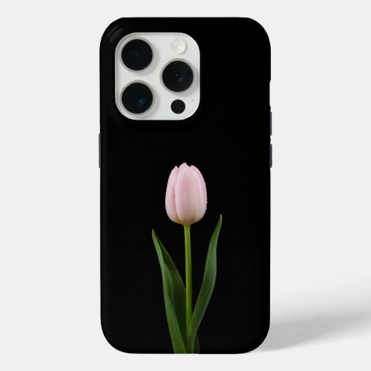 Zwart 4 Luxe iPhone 15 Pro Blush Roze Tulp Case-Mate iPhone Case (Achterkant)