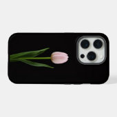 Zwart 4 Luxe iPhone 15 Pro Blush Roze Tulp Hoesje (Achterkant horizontaal)