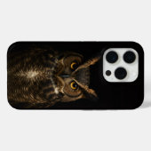 Zwart 4 Luxe iPhone 15 Pro, Golden Amber Eye Owl Case-Mate iPhone Case (Achterkant (horizontaal))