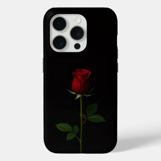 Zwart 4 Luxe iPhone 15 Pro Mate, Fluwelen Rode Roo Case-Mate iPhone Case (Achterkant)