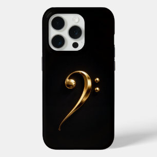Zwart 4 Luxe iPhone 15 Pro Mate Gouden Bassleutel Case