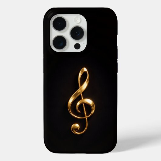 Zwart 4 Luxe iPhone 15 Pro Mate Gouden Drieklank S Case-Mate iPhone Case (Achterkant)