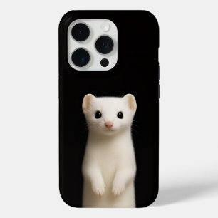 Zwart 4 Luxe iPhone 15 Pro Mate Hermelijn, Stijlvo Case