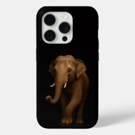 Zwart 4 Luxe iPhone 15 Pro Mate, Indische Olifant Case