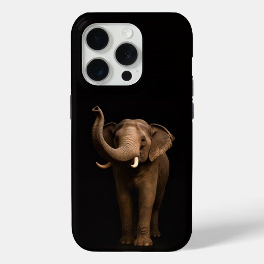 Zwart 4 Luxe iPhone 15 Pro Mate, Machtige Olifant Case-Mate iPhone Case (Achterkant)