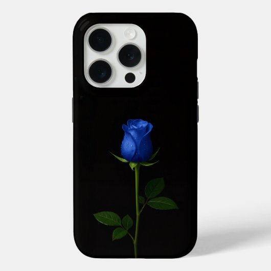 Zwart 4 Luxe iPhone 15 Pro Mate Middenblauwe Roos Case-Mate iPhone Case (Achterkant)