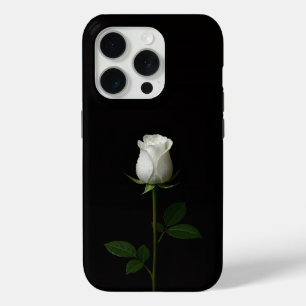 Zwart 4 Luxe iPhone 15 Pro Mate, Pure White Rose Case