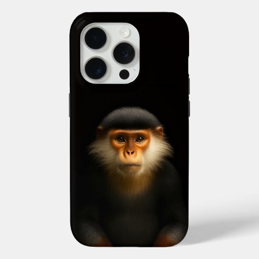 Zwart 4 Luxe iPhone 15 Pro Mate Rood Douc Langur Case-Mate iPhone Case (Achterkant)