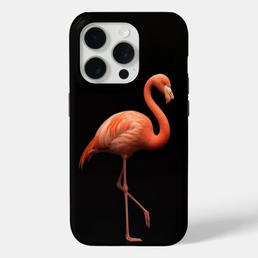 Zwart 4 Luxe iPhone 15 Pro Mate, Roze Flamingo Case-Mate iPhone Case (Achterkant)
