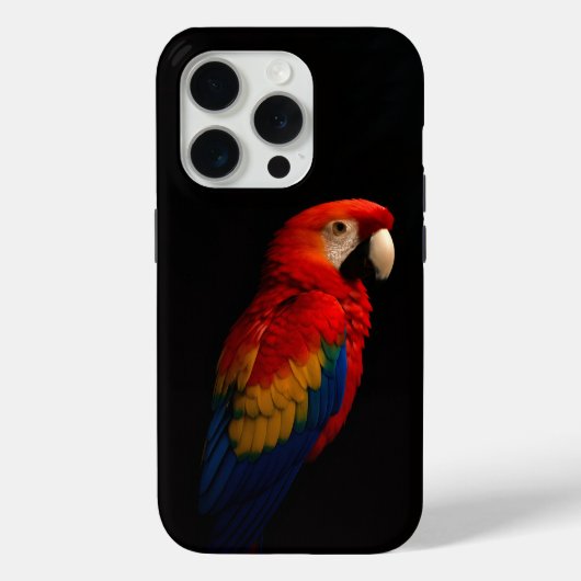 Zwart 4 Luxe iPhone 15 Pro Mate, Scarlet Parrot Case-Mate iPhone Case (Achterkant)