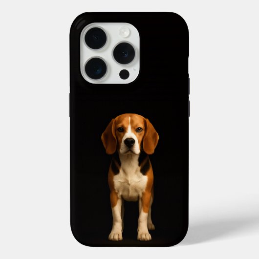 Zwart 4 Luxe iPhone 15 Pro Mate Vriendelijke Beagl Case-Mate iPhone Case (Achterkant)