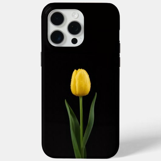 Zwart 4 Luxe iPhone 15 Pro Max, Gouden Tulp Case-Mate iPhone Case (Achterkant)