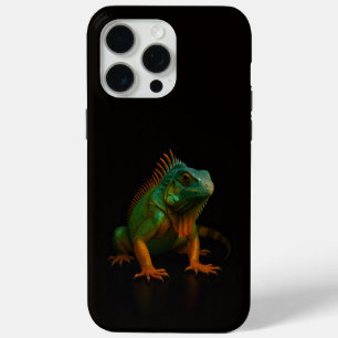 Zwart 4 Luxe iPhone 15 Pro Max, Groene Leguaan Max Hoesje