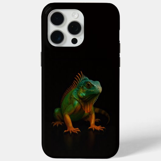 Zwart 4 Luxe iPhone 15 Pro Max, Groene Leguaan Case-Mate iPhone Case (Achterkant)