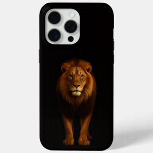 Zwart 4 Luxe iPhone 15 Pro Max, Majestueuze Leeuw Max Hoesje