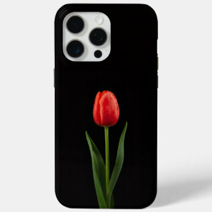 Zwart 4 Luxe iPhone 15 Pro Max, Robijnrode Tulp Max Hoesje