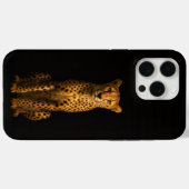Zwart 4 Luxe iPhone 15 Pro Max, Slanke Cheetah Case-Mate iPhone Case (Achterkant (horizontaal))